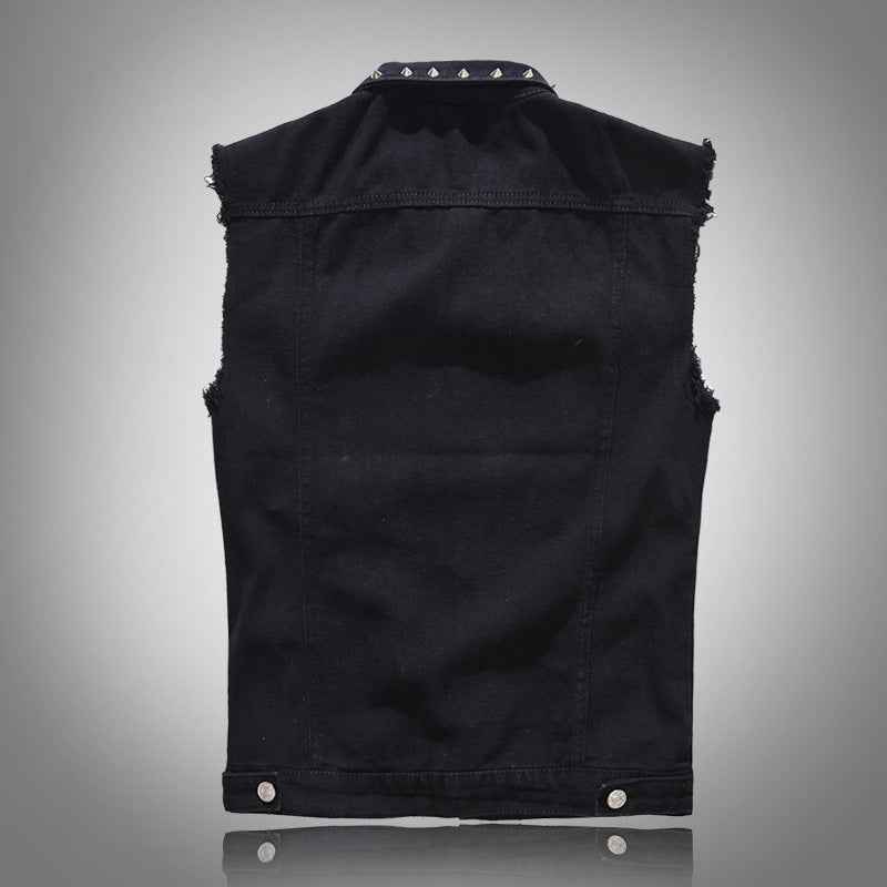 Edgy Studs Denim Vest