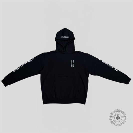 Chrome Hearts Vertical FU Logo Hoodie in Black/White