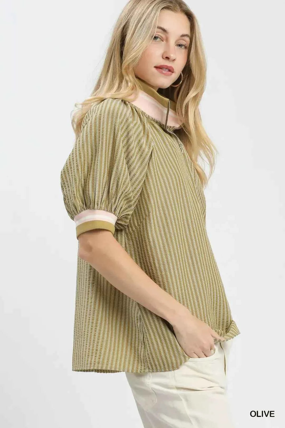 Umgee Botanical Print Blouse