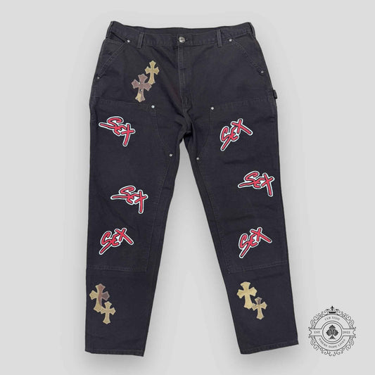 Chrome Hearts Sex Records Patch Double Knee Carpenter Pants