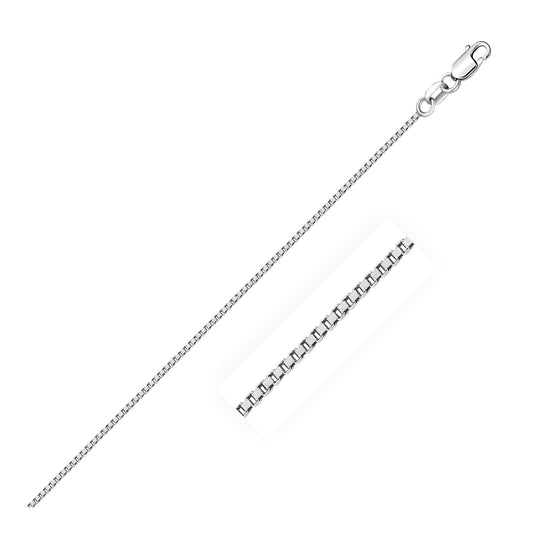 White Gold Classic Box Chain 0.8mm - Timeless Elegance