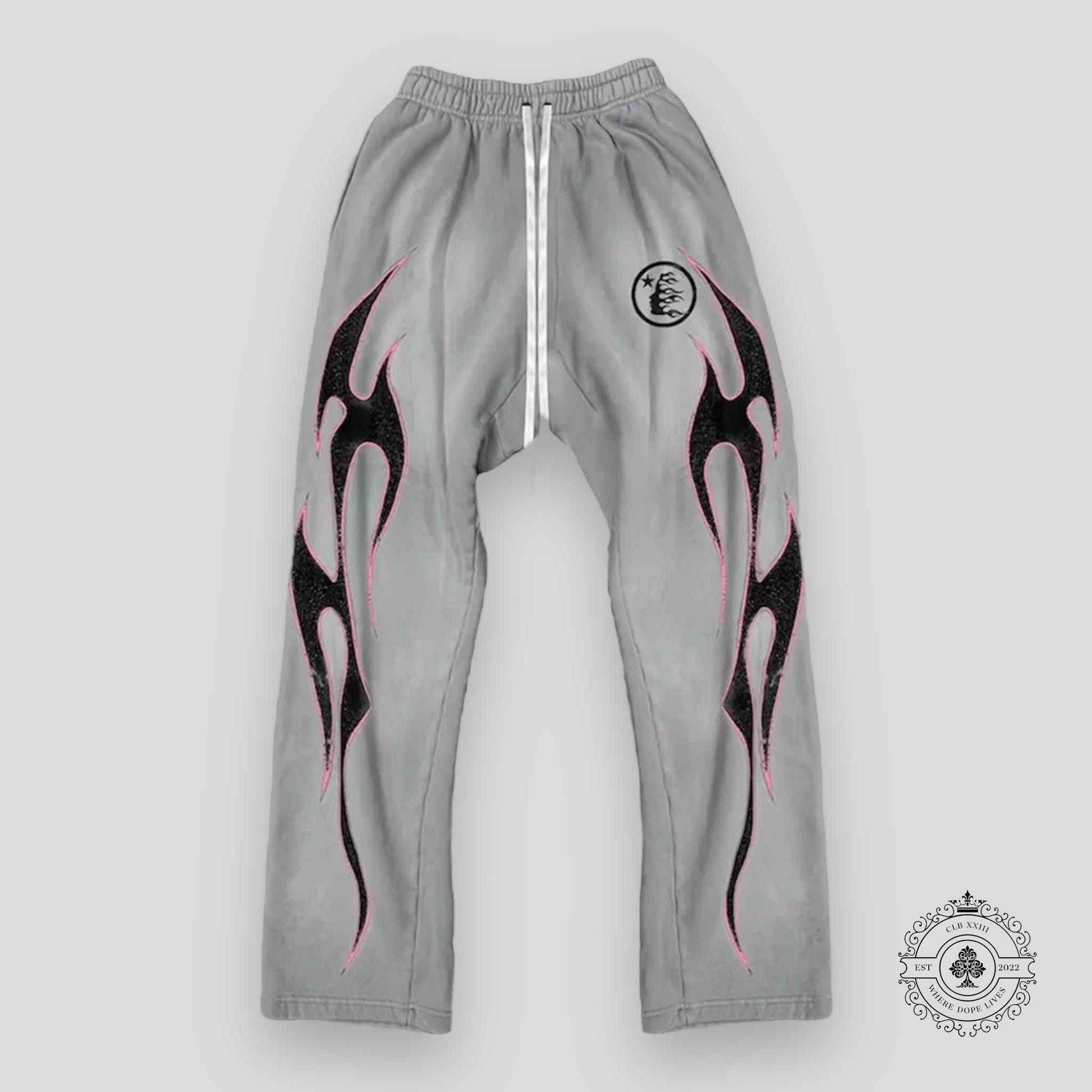 Hellstar Grey Future Flame Sweatpants in Grey