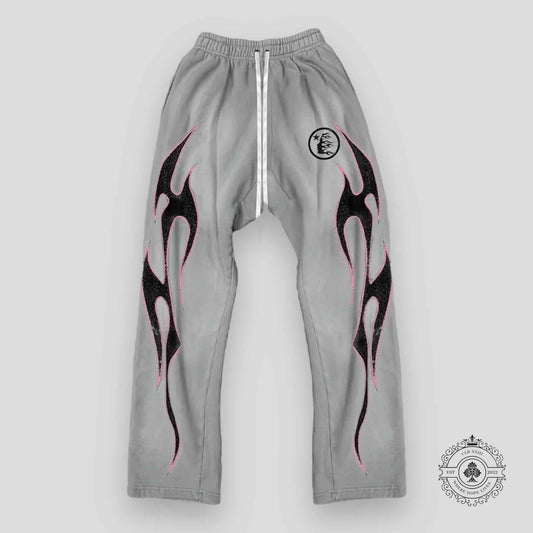 Hellstar Grey Future Flame Sweatpants in Grey