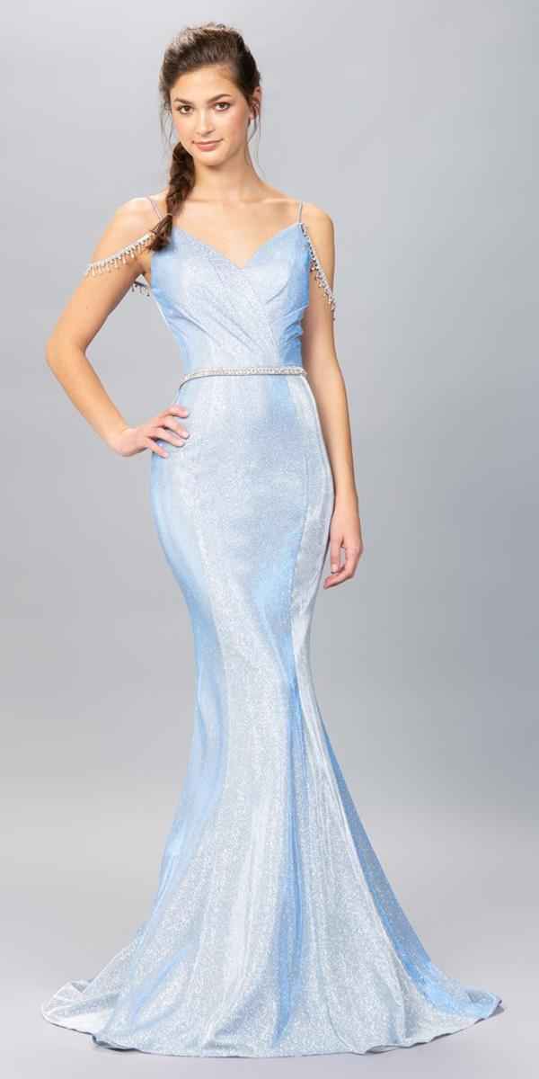 CLEARANCE - Eureka 9811 Cold-Shoulder Mermaid Long Dress (Size L)
