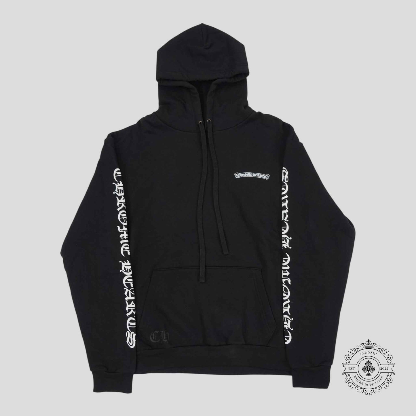 Chrome Hearts Scroll Logo Hoodie in Black
