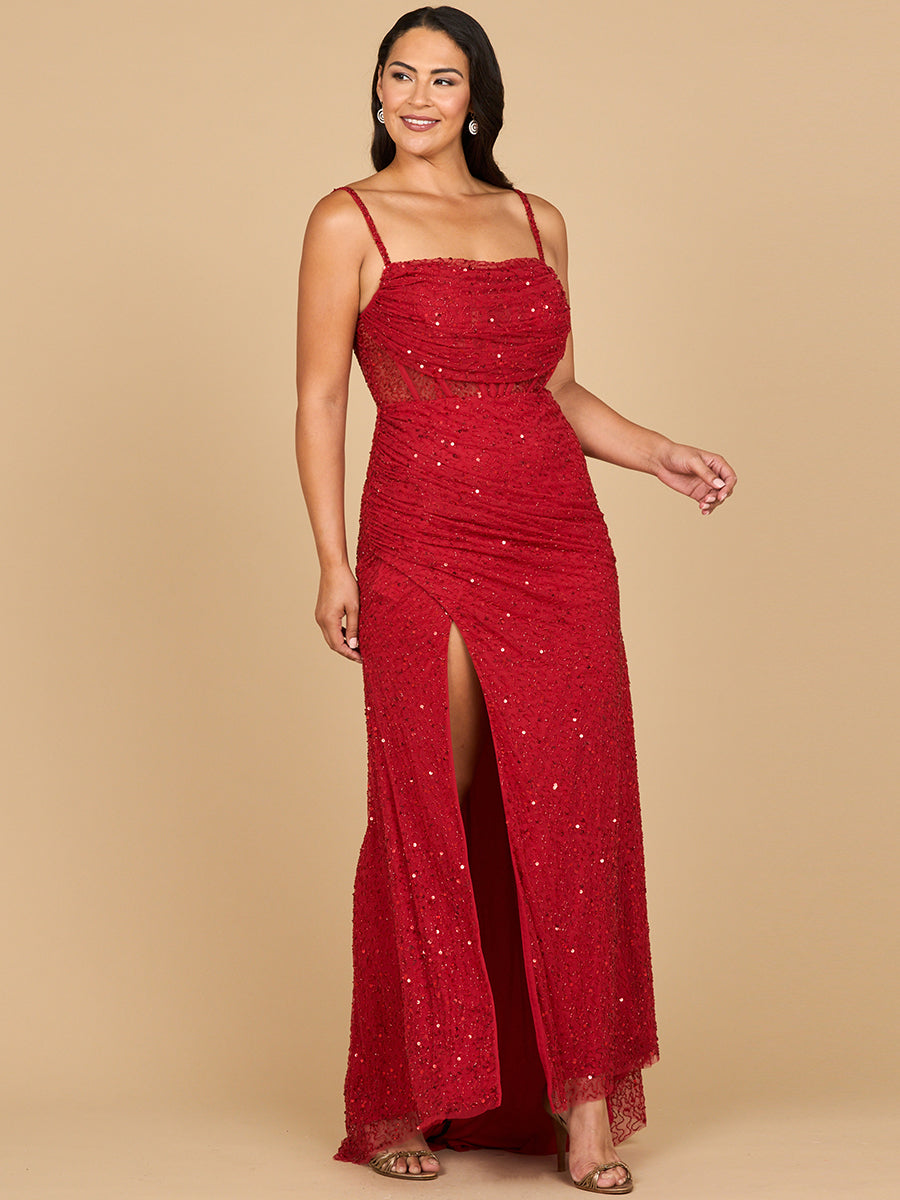 Elegant Corset Gown with Slit - JUSTLUXURY