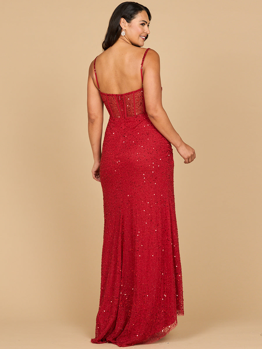 Elegant Corset Gown with Slit - JUSTLUXURY