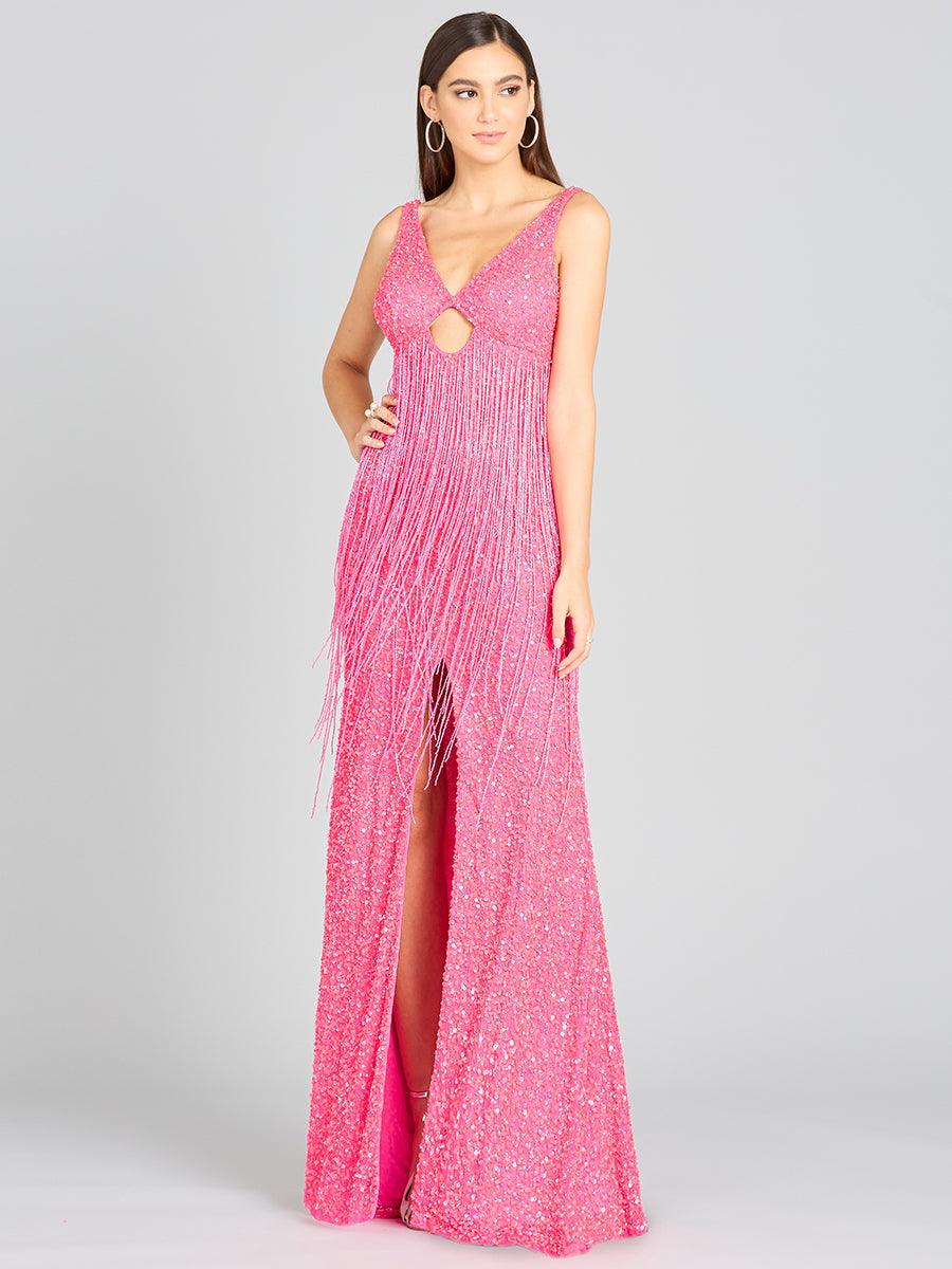 Regan Fringe Sequin Dress - JUSTLUXURY