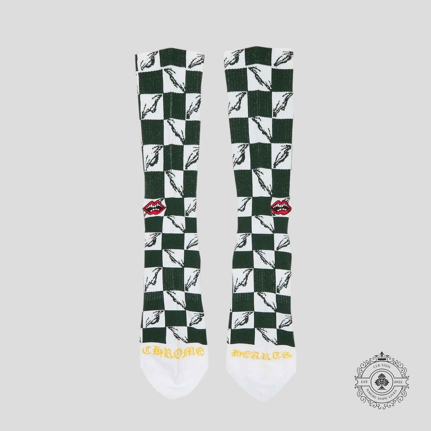 Chrome Hearts 99 Eyes Socks in Green