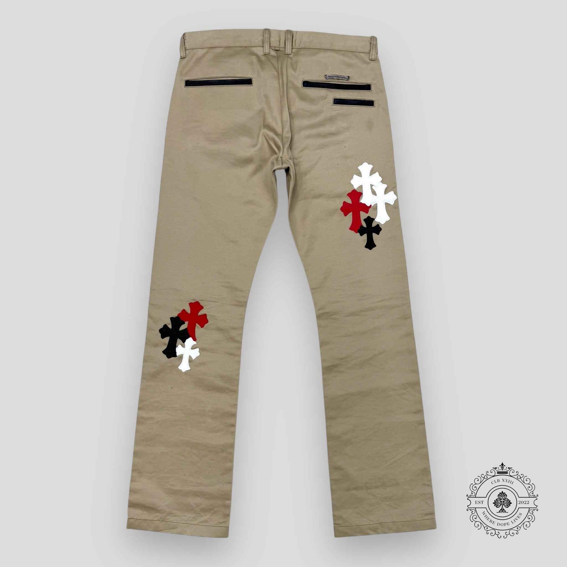 Chrome Hearts Cross Patch Chino Pants in Tan