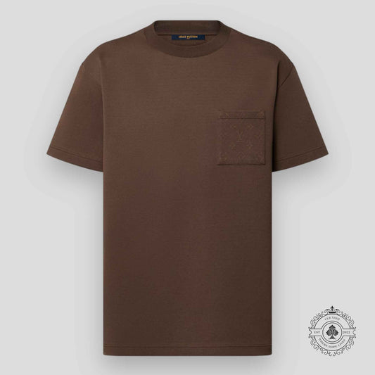 Louis Vuitton Signature Monogram Pocket T-Shirt in Chocolate Plum
