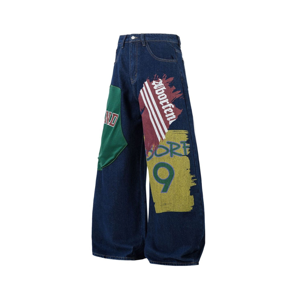 Jersey Patch Baggy Barrel Jeans
