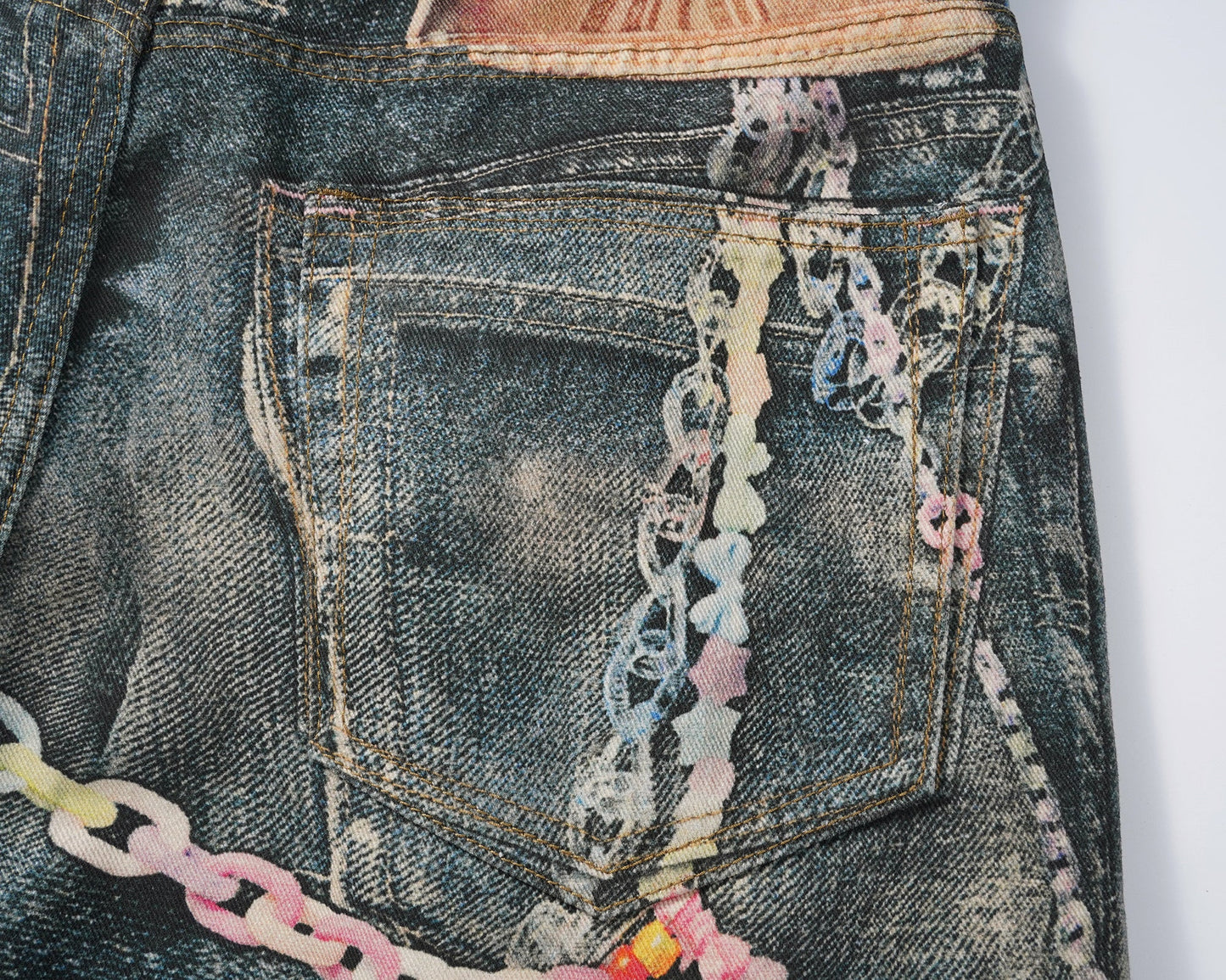 Pastel Chain Print | Denim Jeans