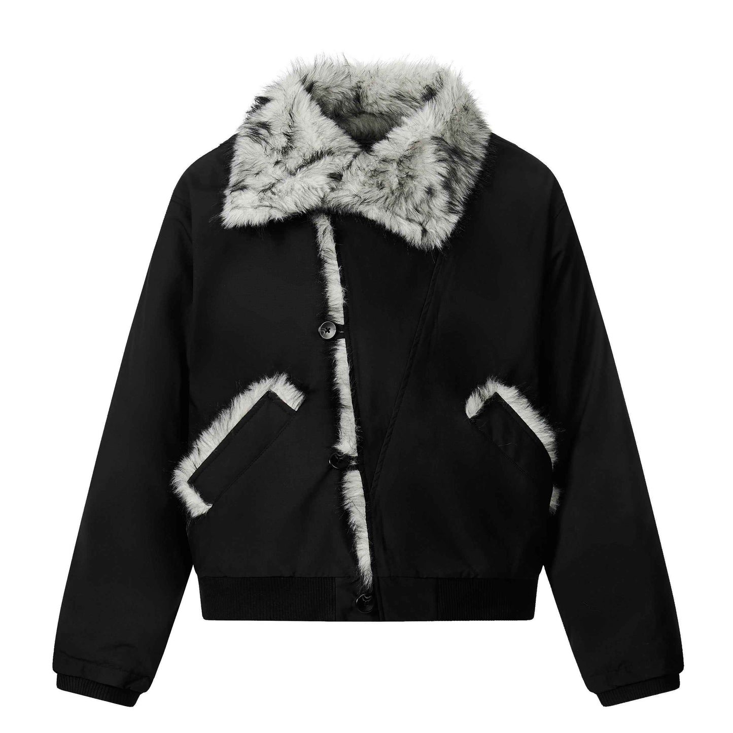 Faux-Fur Panel | Asymmetric Winter Jacket