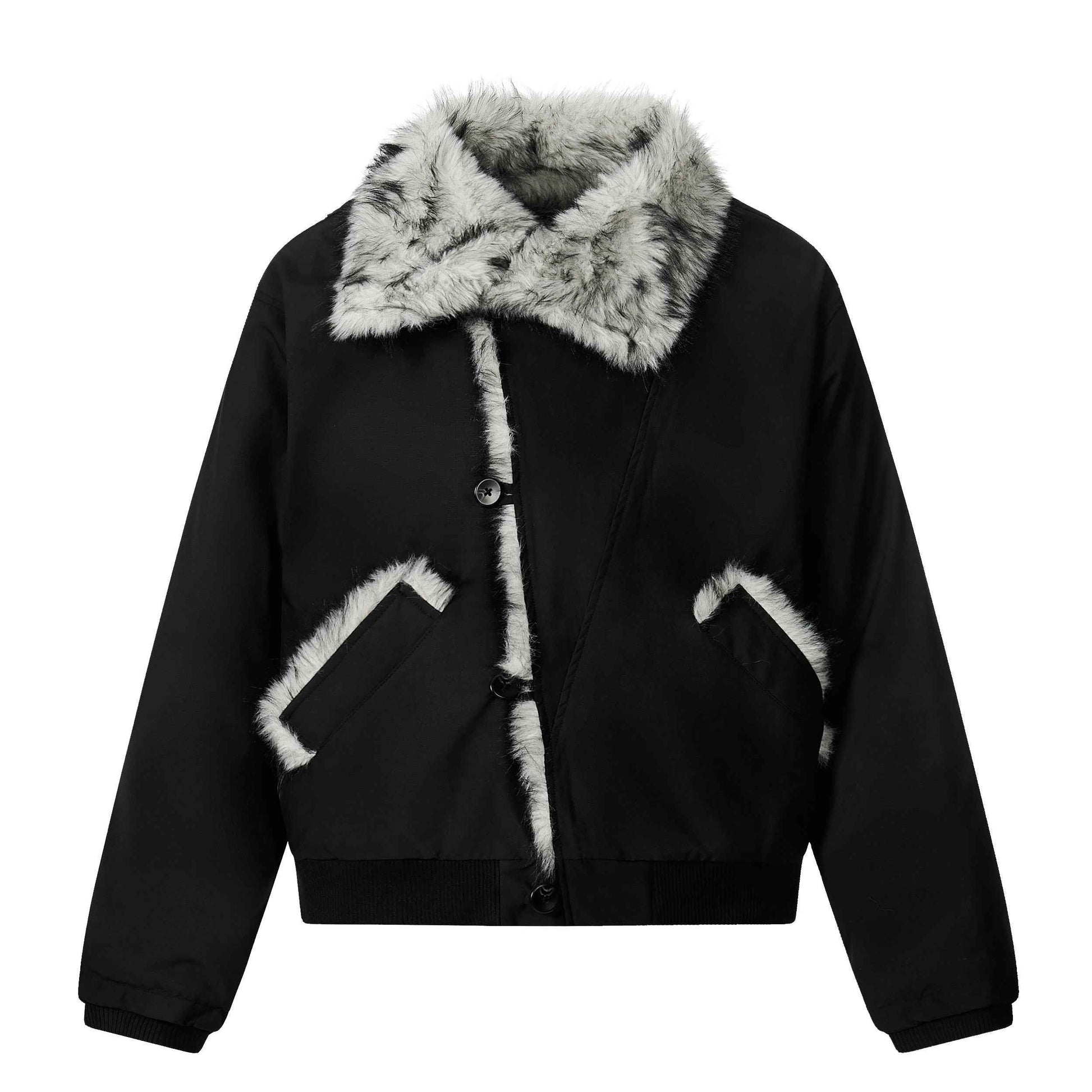 Faux-Fur Panel | Asymmetric Winter Jacket