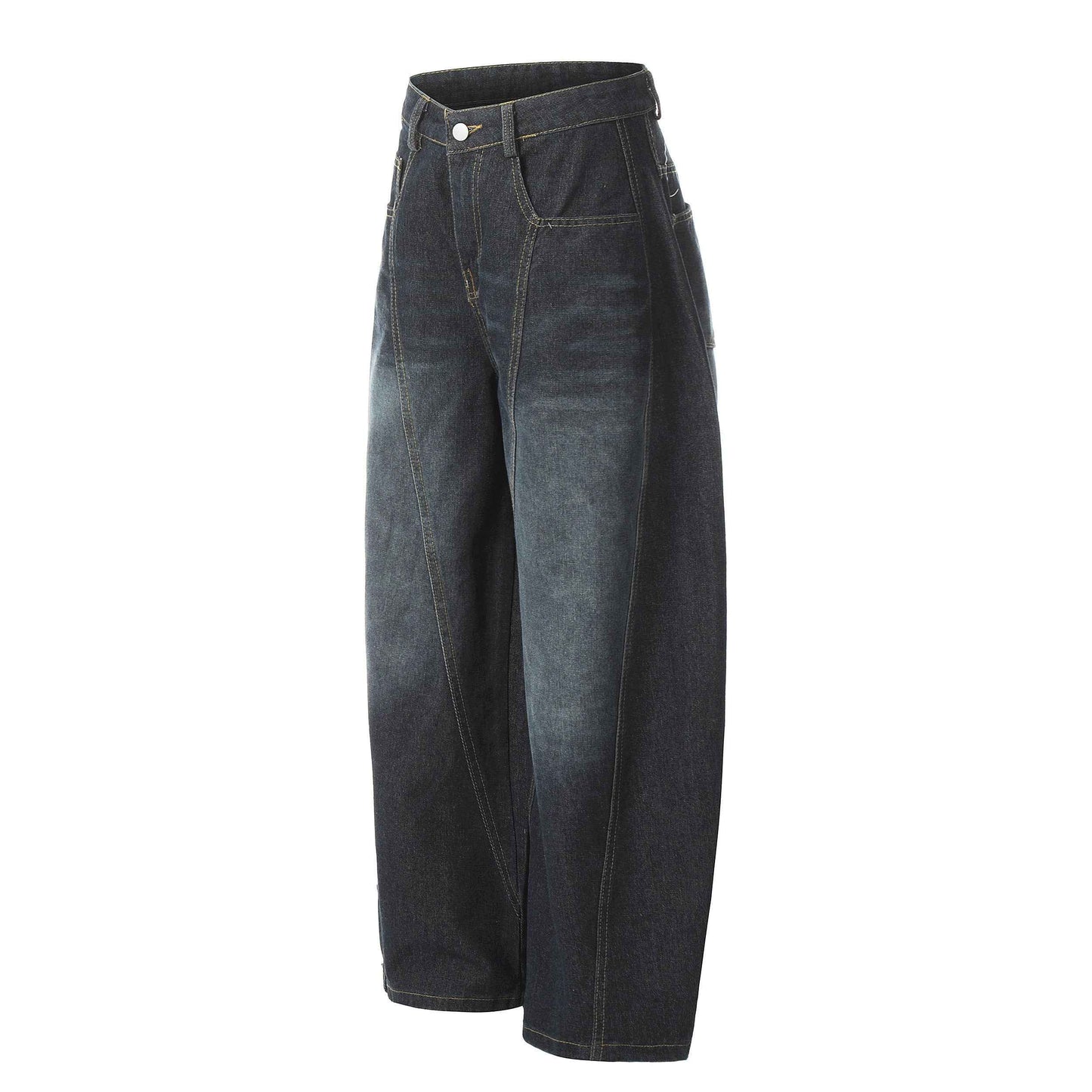 Winter Sky | Knitted Wide-Leg Denim Pants