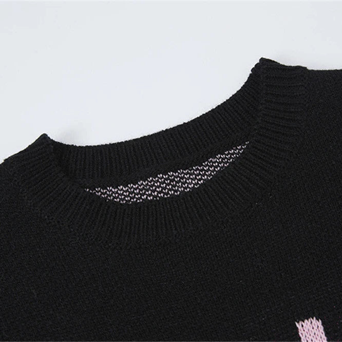 Vivid Pink Flutter Knit Sweater