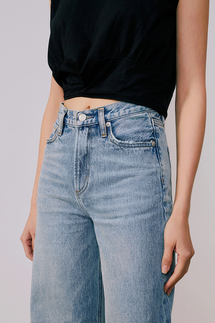 Angeles High Rise Baggy Jeans HJ103 - JUSTLUXURY