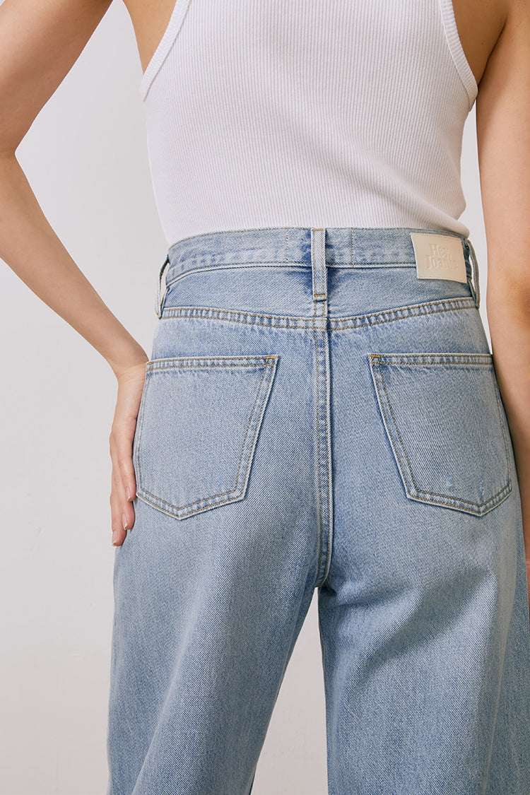 Queens Of Noise High Rise Barrel Jeans HJ026 [FINAL SALE] - JUSTLUXURY