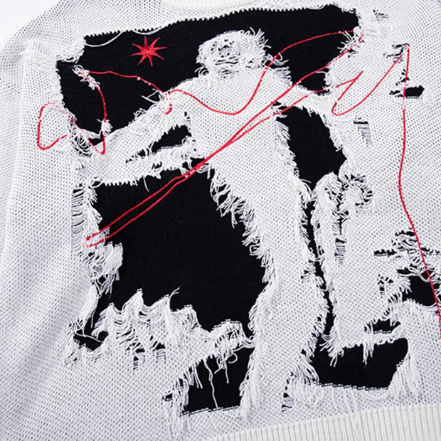 Crimson Stitch Void Sweater