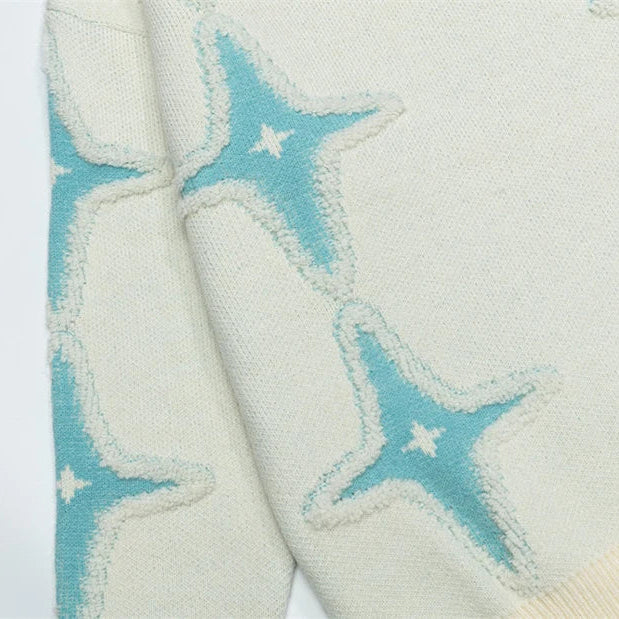 Starburst Knit Crew Sweater