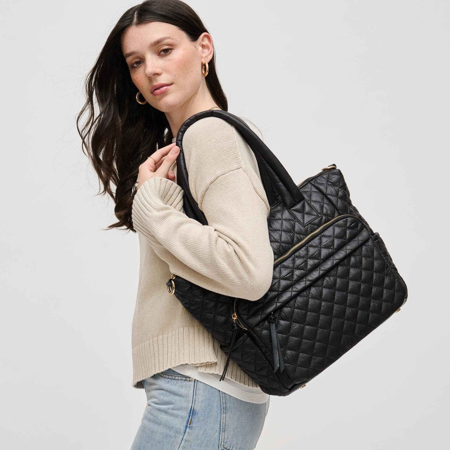 Jayna Quilted Nylon Tote