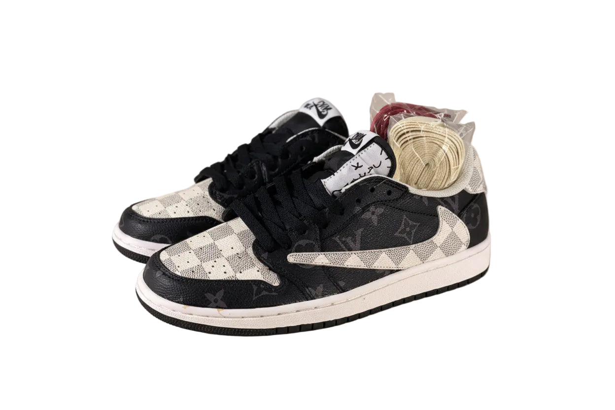 Custom Travis Scott Fragment Air Jordan 1 Low TS x Monogram DM7866-512 SneakerNational