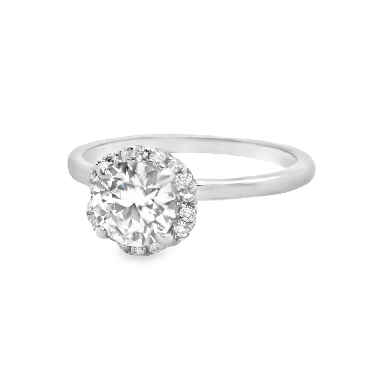 Women's Moissanite Halo Flower Ring