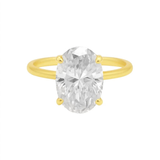 Women's Solitaire Oval Moissanite Ring - Timeless Elegance