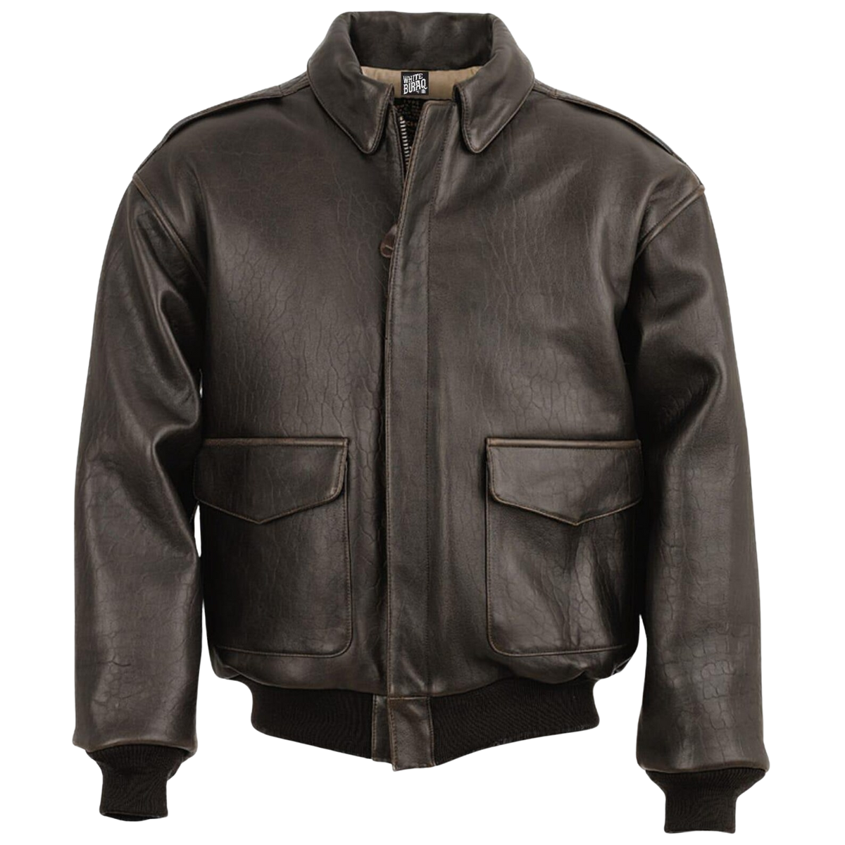 Men's Black Leather A-2 Flight Jacket