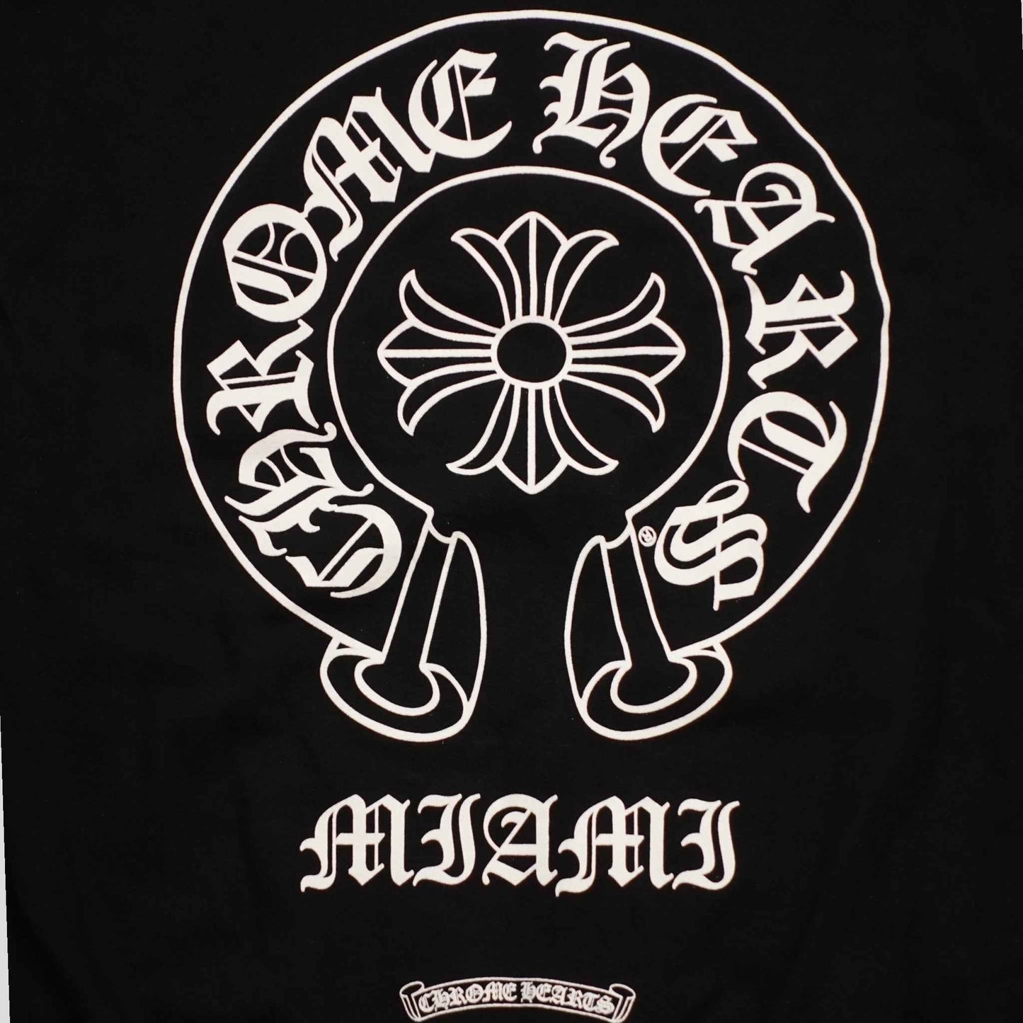 CHROME HEARTS MIAMI EXCLUSIVE HORSESHOE LOGO ZIP-UP HOODIE - BLACK
