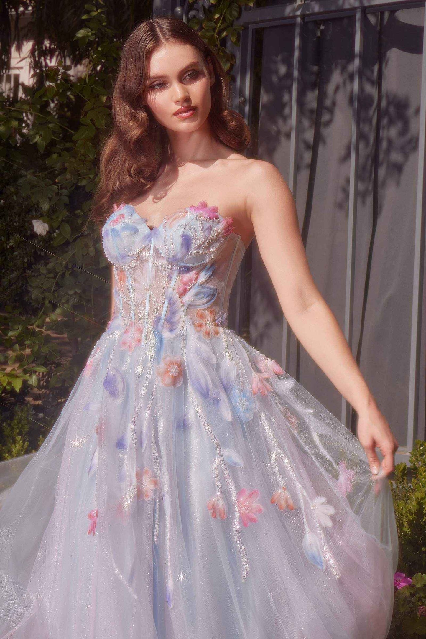 Andrea & Leo A1383 Dress Watercolor Floral A-Line Gown