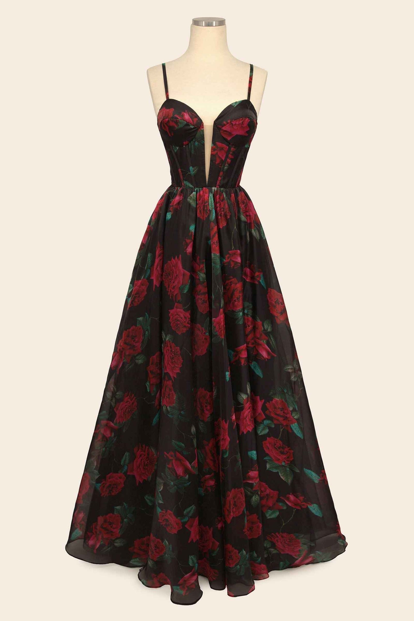 Andrea & Leo A1465 Dress Rose Print Organza Gown