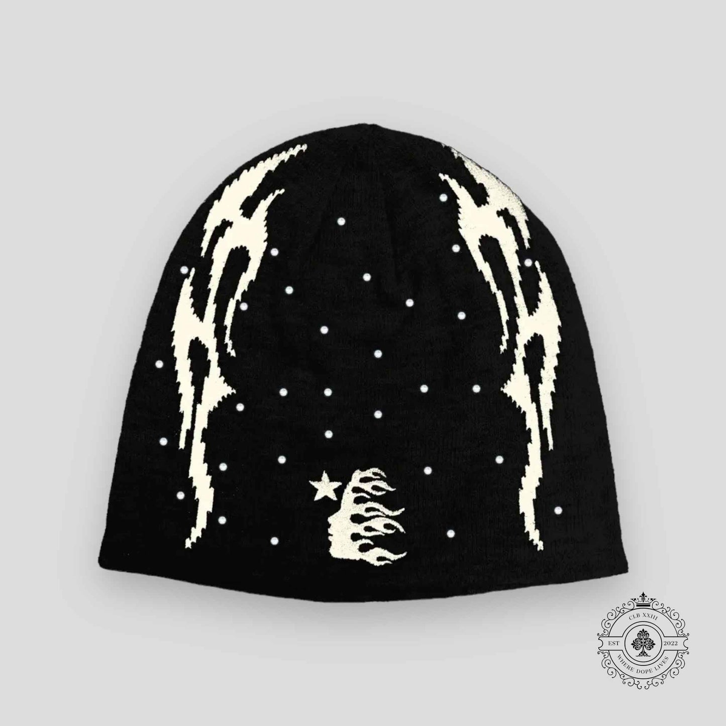 Hellstar Flame Beanie in Black