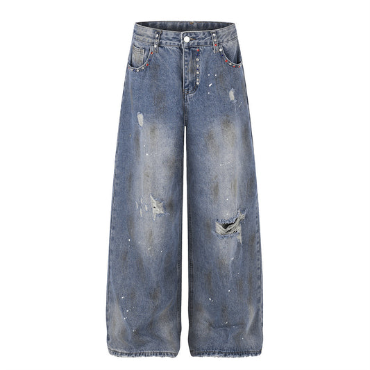 Broken holes make dirty jeans