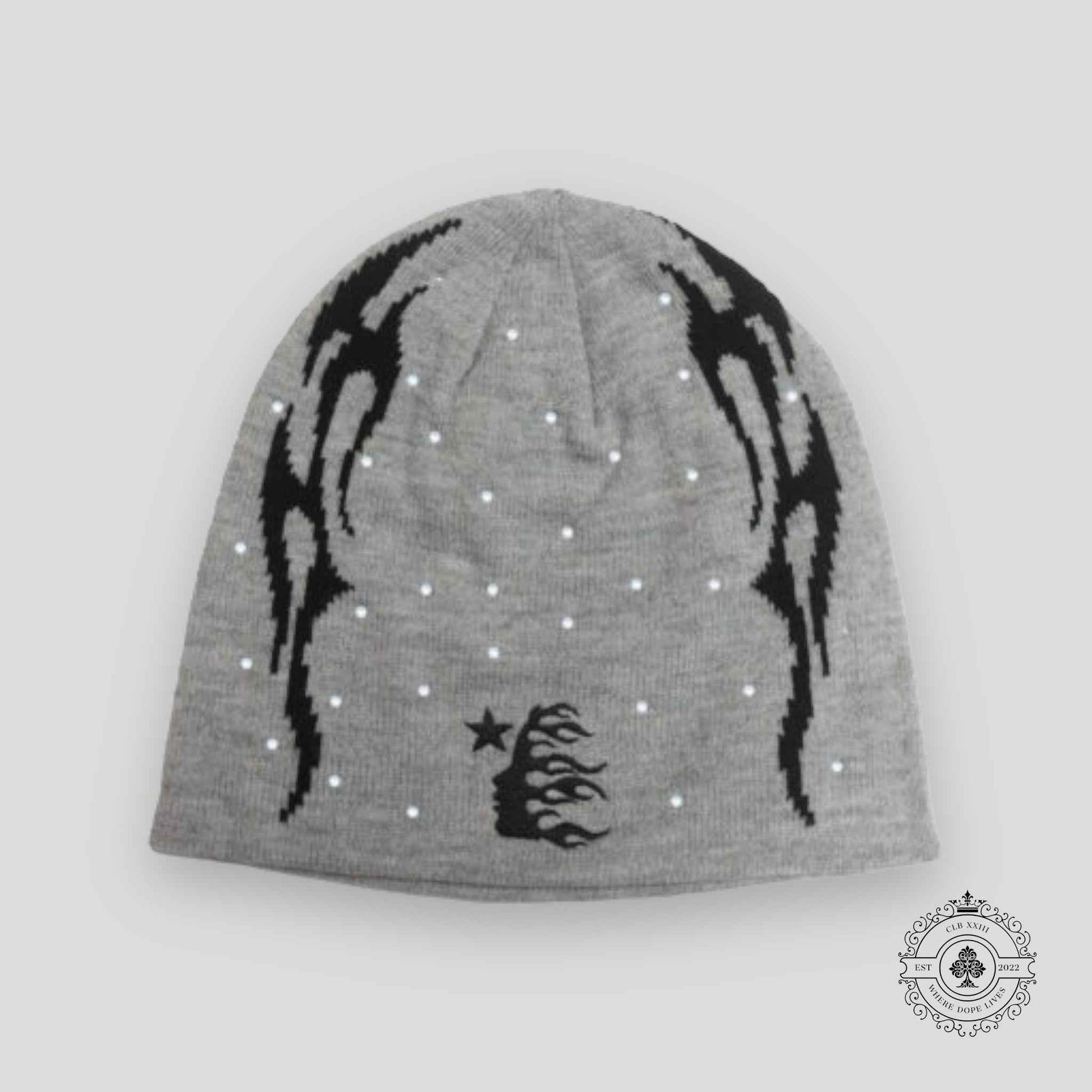 Hellstar Flame Beanie in Grey