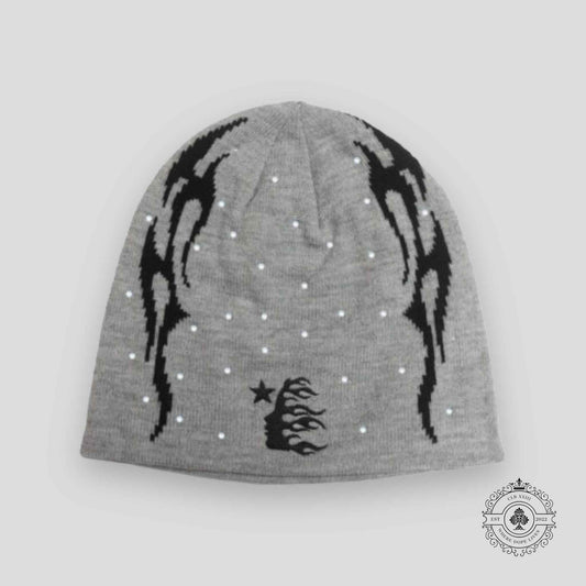 Hellstar Flame Beanie in Grey