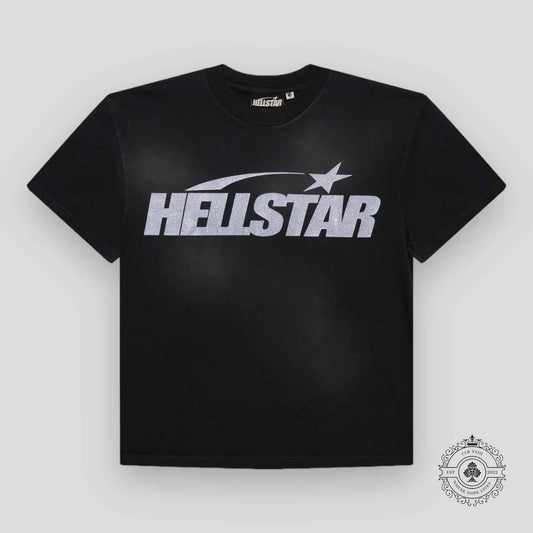 Hellstar Sport Logo Gel T-shirt in Black / Glitter