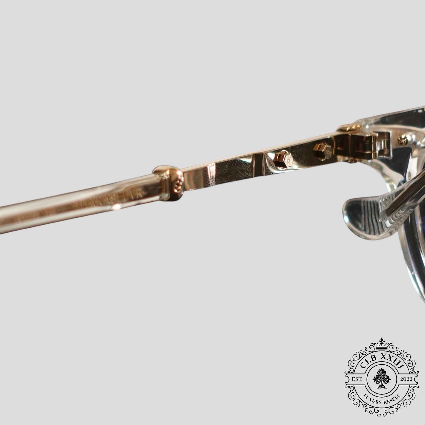 Chrome Hearts Tittansluvr Glasses in Clear/Gold
