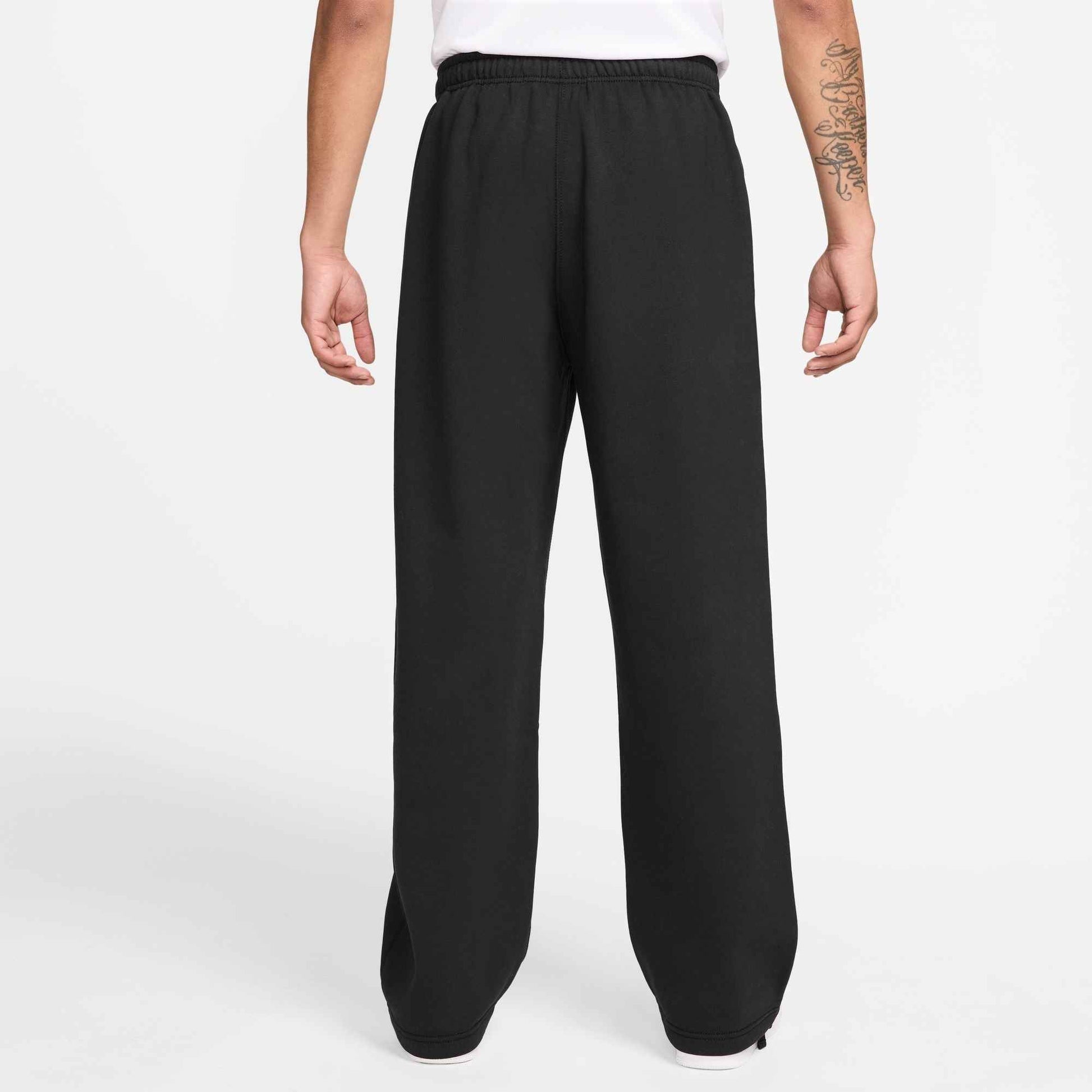 Nike Mens Solo Swoosh Open Hem Sweatpants - Black