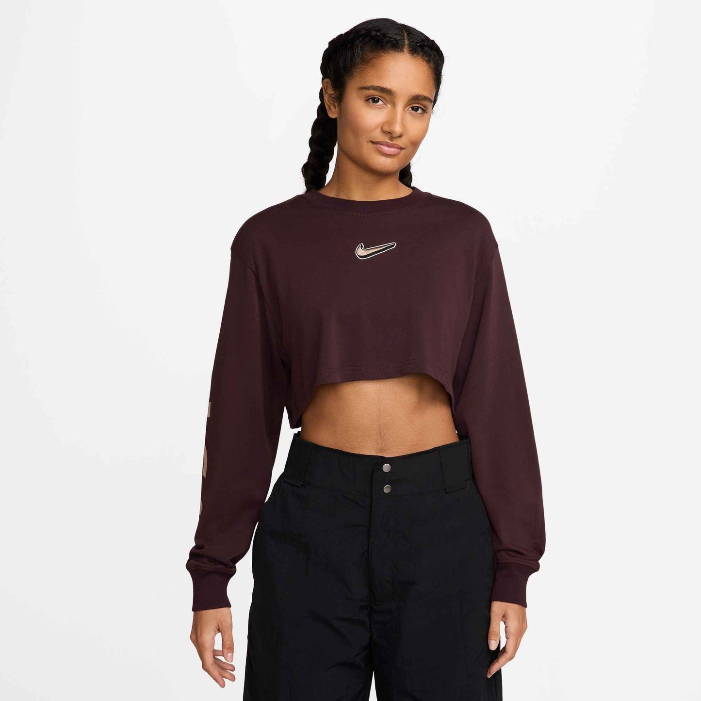 Nike Womens Oversized Long Sleeve - Burgundy Crush