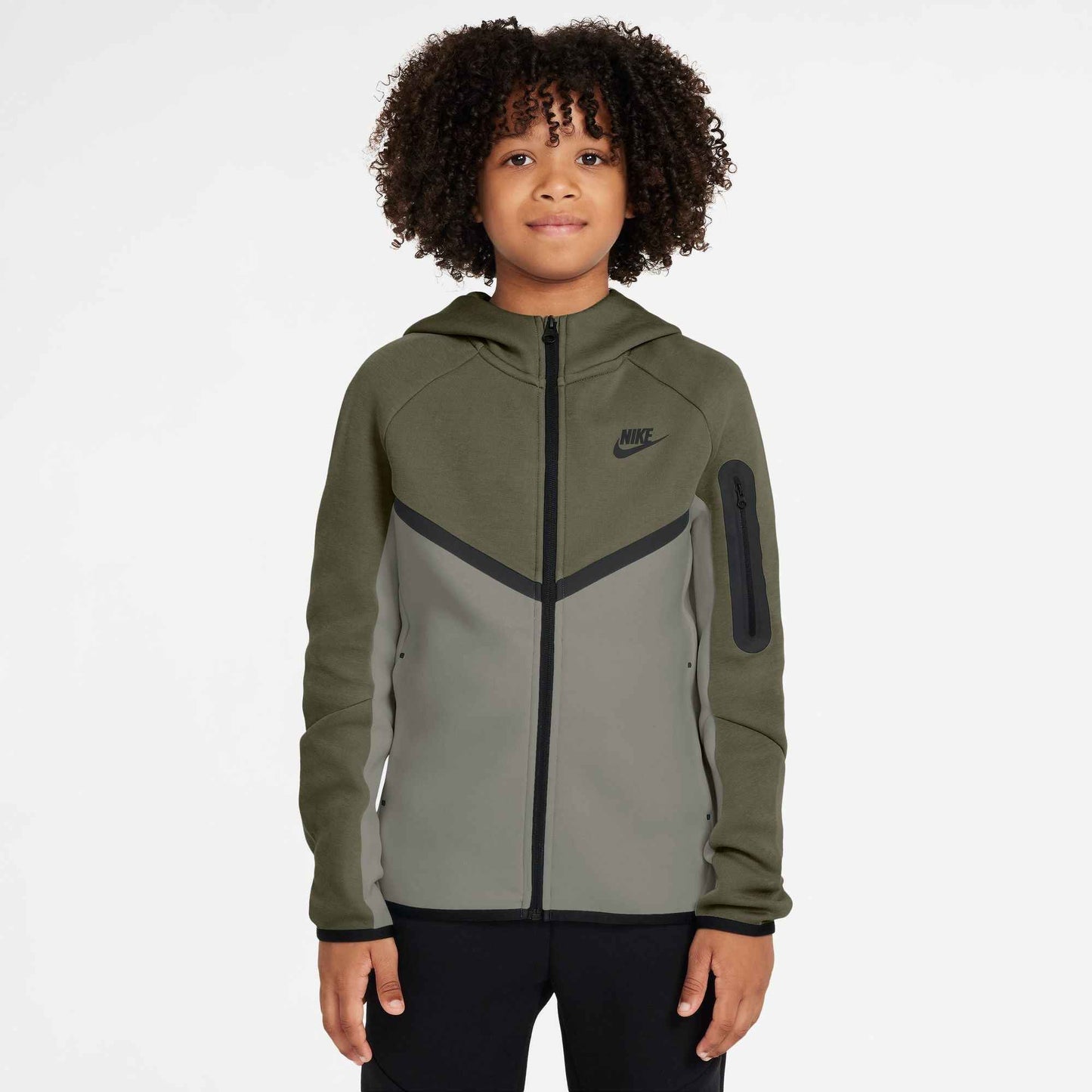 Nike Big Kids Sportswear Tech Fleece Jacket - Medium Olive
