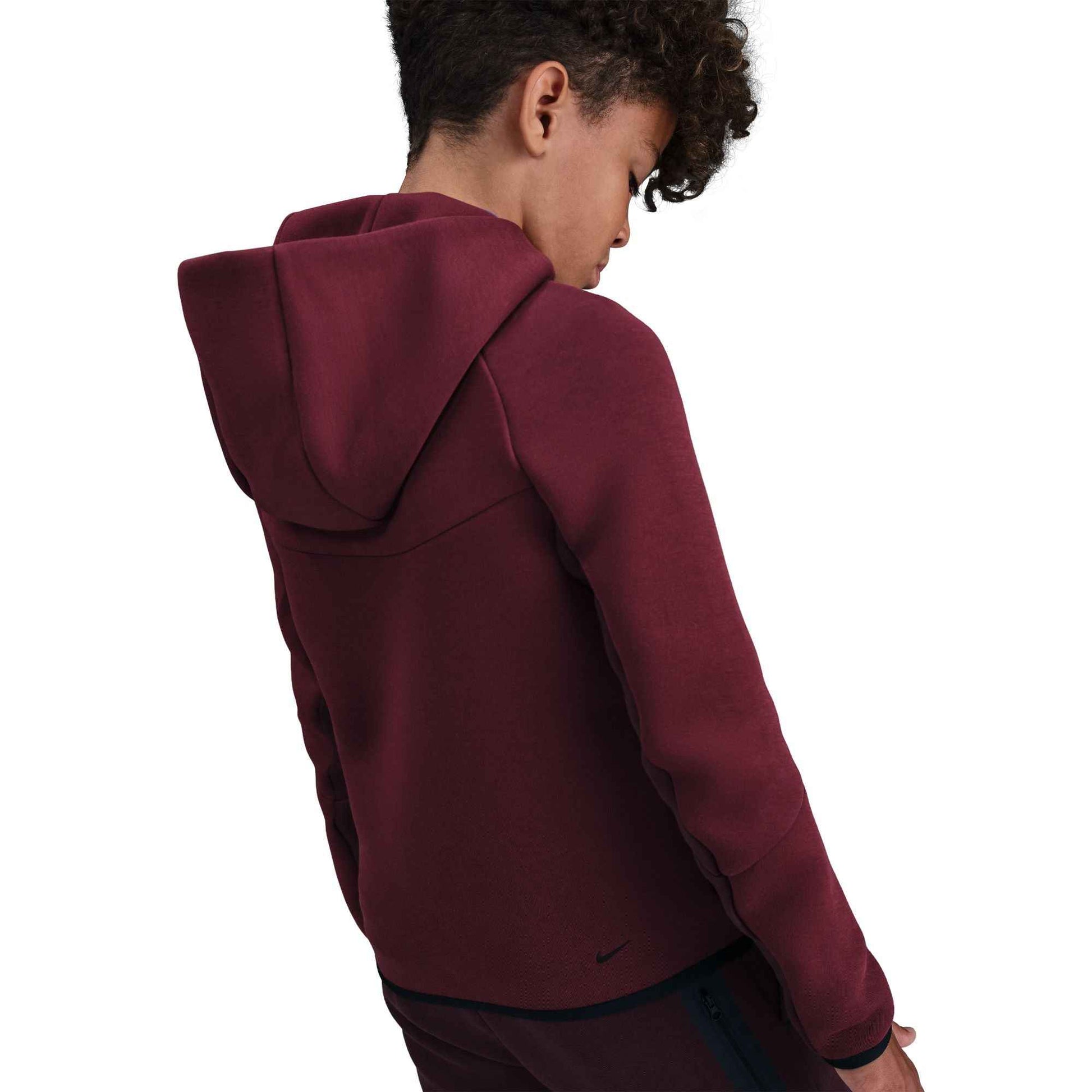 Nike Big Kids Sportswear Tech Fleece Hoodie - Burgundy Crush