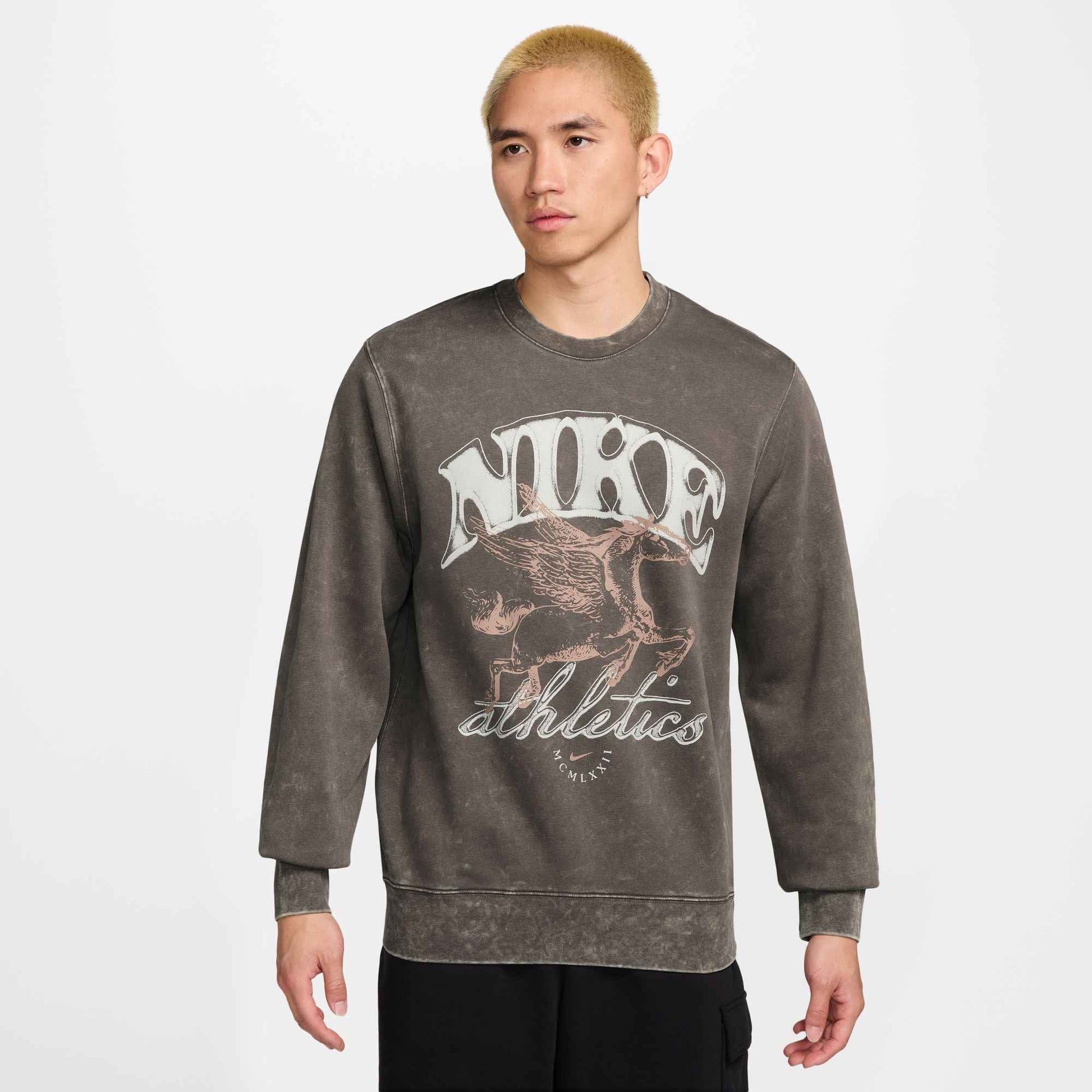 Nike Mens Sportswear Club Fleece Crewneck - Cave Stone
