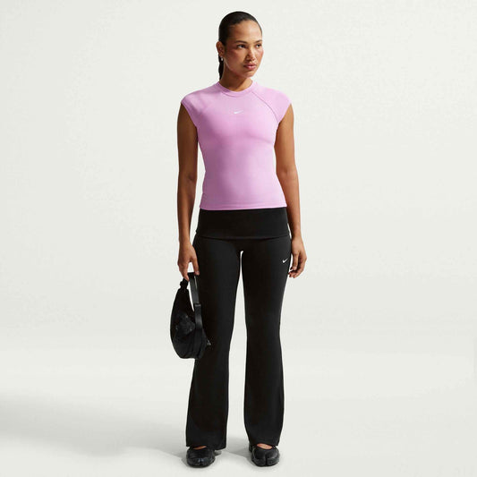 Nike Womens Chill Knit Tight Ribbed Pants - Black