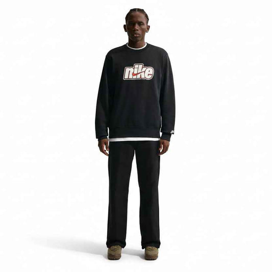 Nike Mens Sportswear Club French Terry Crewneck - Black/Sail