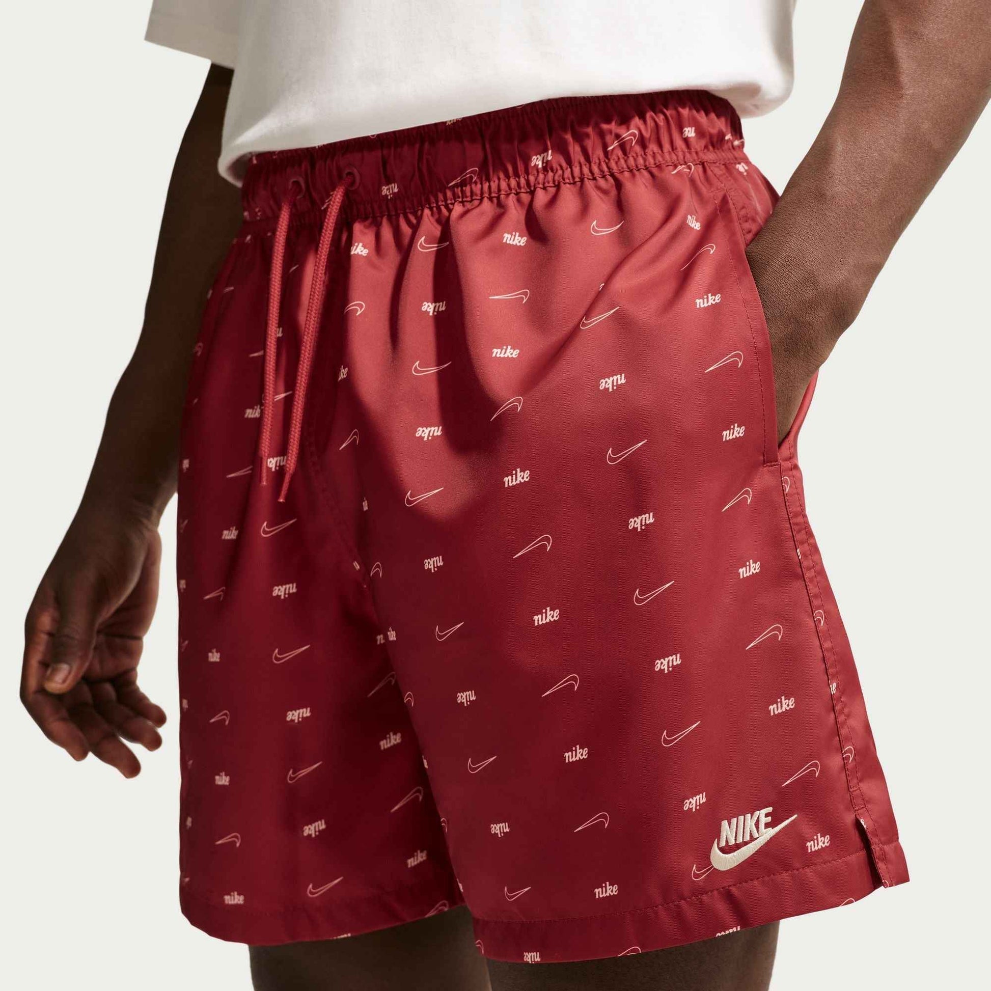 Nike Mens Sportswear Club Woven Flow Shorts - Team Crimson