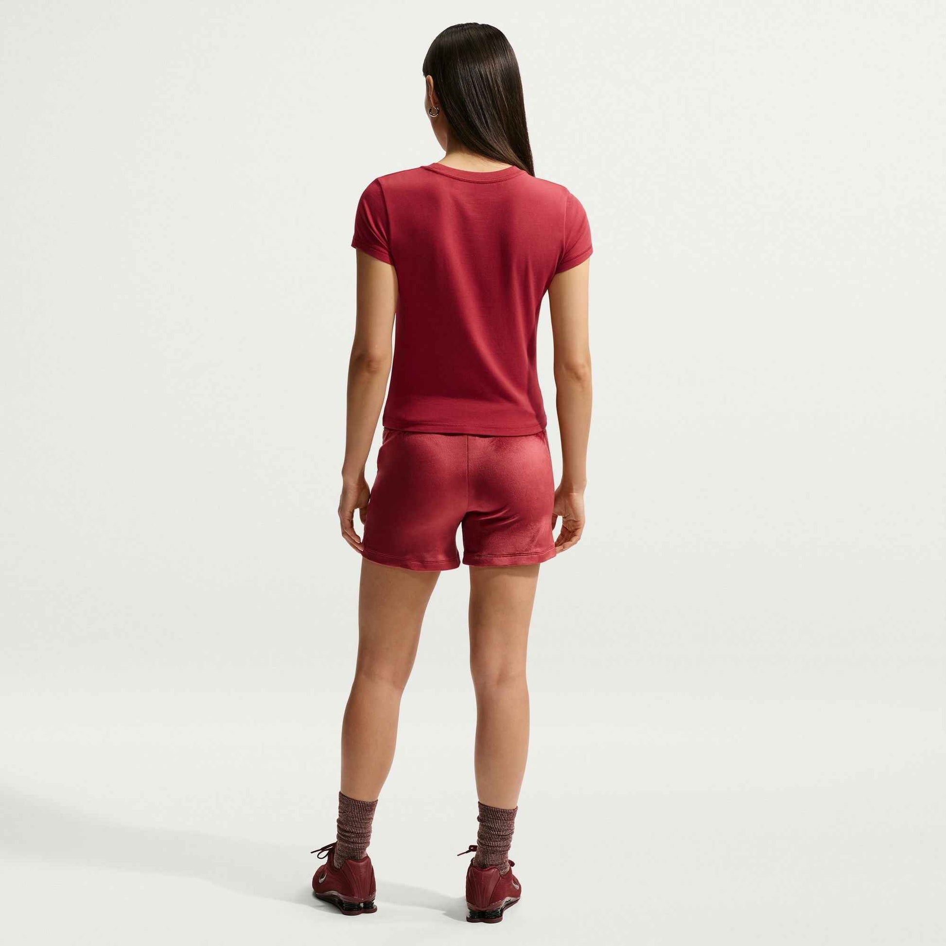Nike Womens Cropped Tee - Crimson