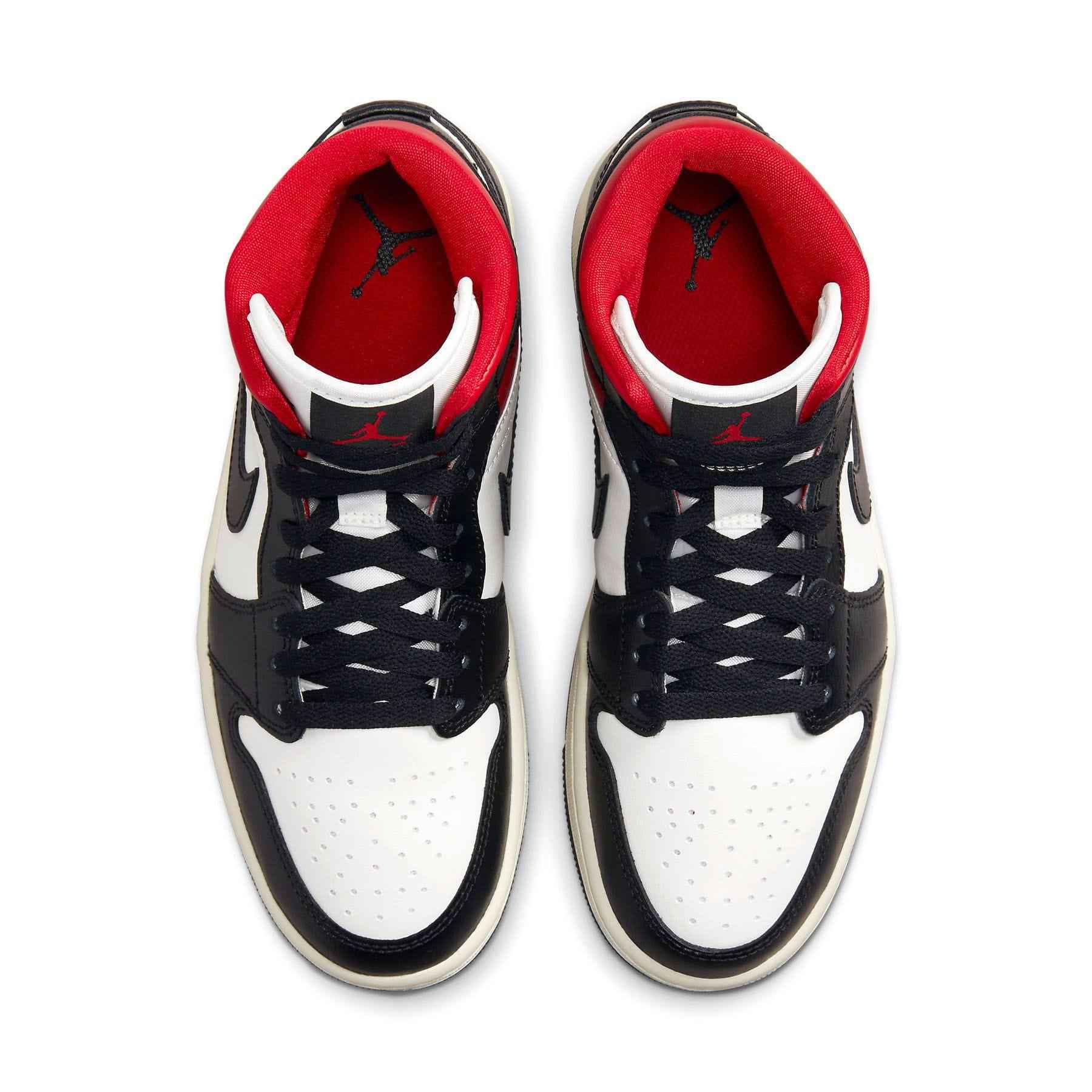 Air Jordan 1 Mid Wmns Black Sail Gym Red - Iconic Retro High Style SneakerNational