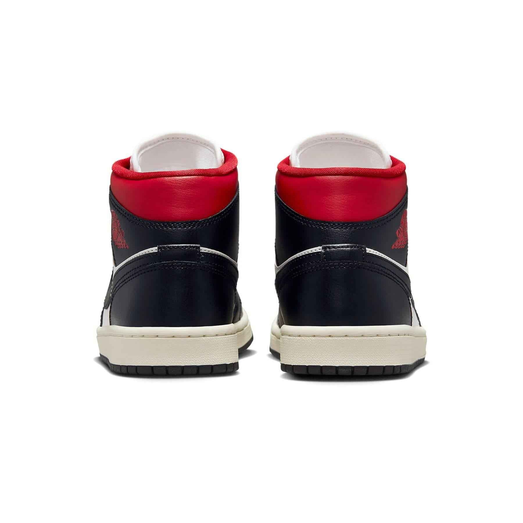 Air Jordan 1 Mid Wmns Black Sail Gym Red - Iconic Retro High Style SneakerNational